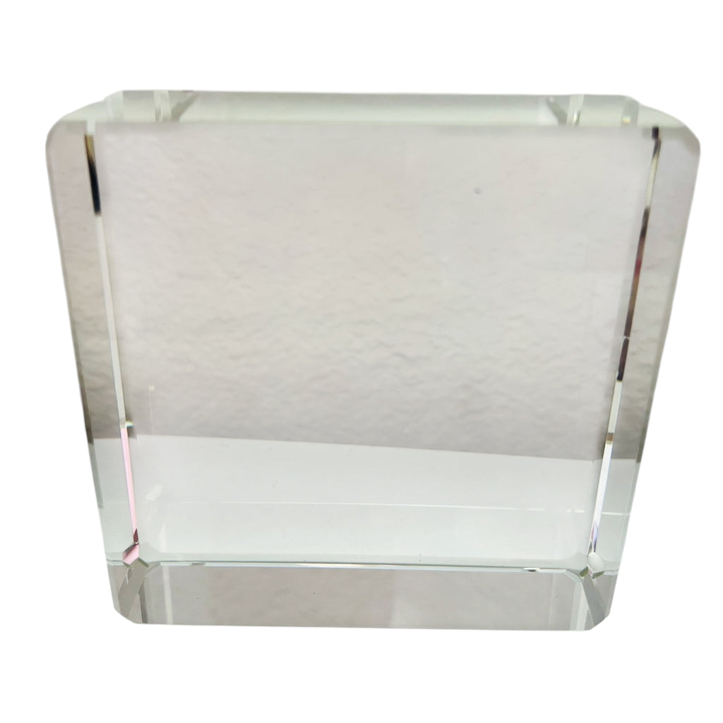 Vintage Clear Acrylic Block Paperweight