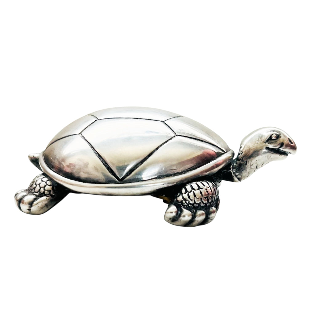 Vintage Reed & Barton Silverplate Turtle Tortoise Wind-Up Music Box Figure