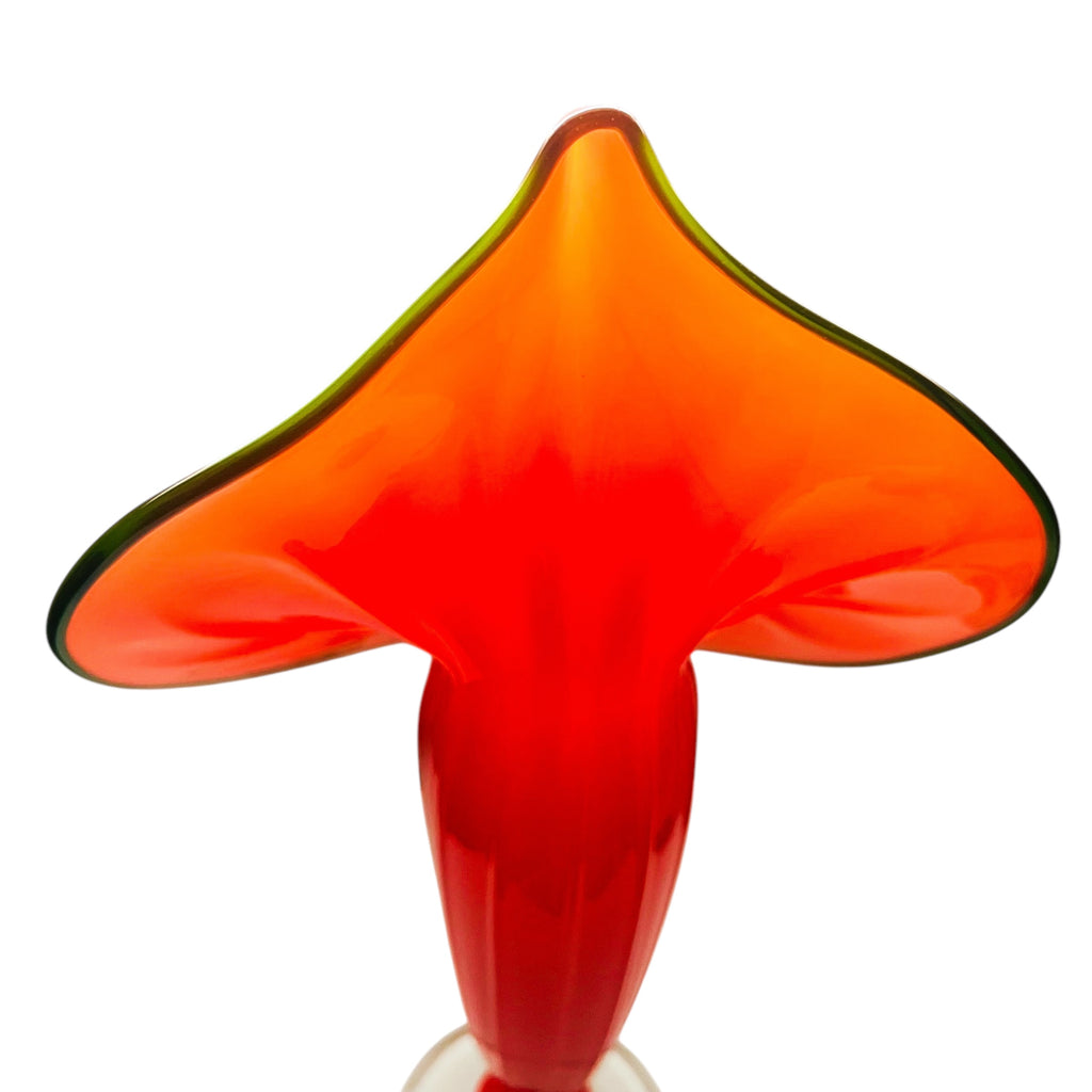 Vintage Jack The Pulpit Orange Art Glass Vase