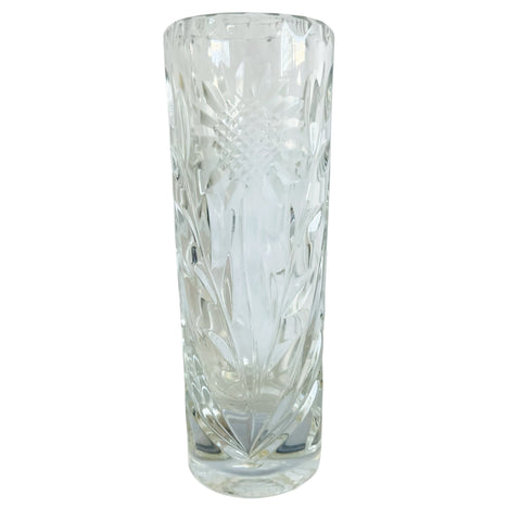 Vintage Waterford Crystal Cut Glass With Etched Sunflower Vase