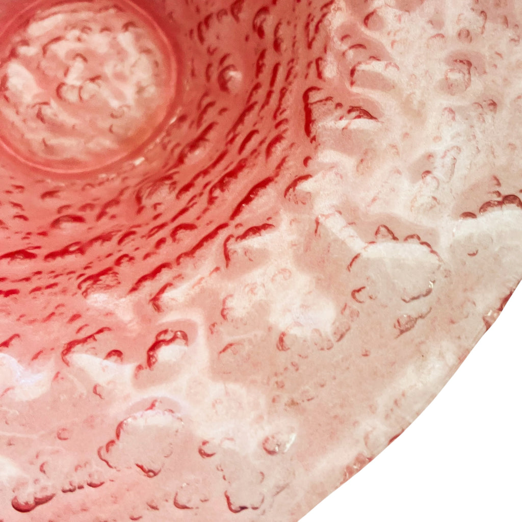 Vintage MCM Glen Lukens Rose Tourmaline Art Glass Centerpiece Signed Bowl