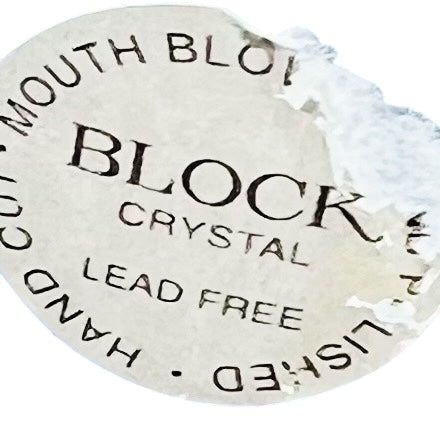 Vintage BLOCK Crystal Rainy Day Cobalt Blue Bubble Frosted Martini Glasses