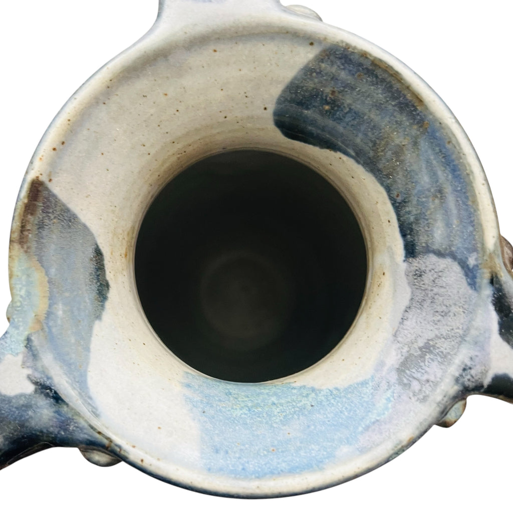 Vintage Buie 1992 Glaze 3 Handle Pottery Signed Vase