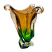 Ombré Cased Clear Bottom Art Glass Hand Blown Vase