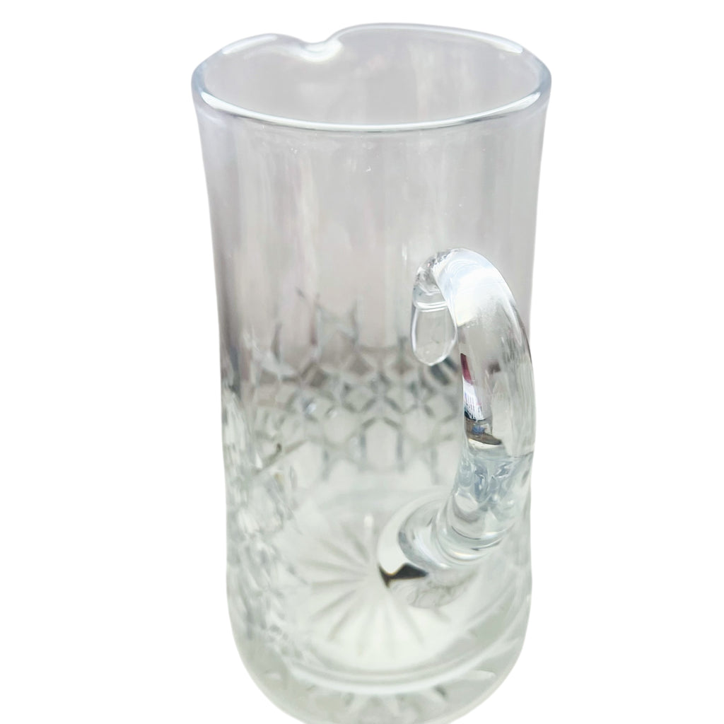 Vintage Crystal Pitcher Heavy Cut Glass Pitcher