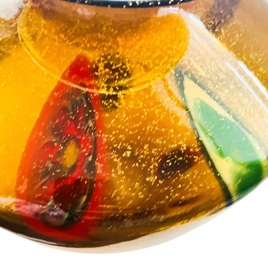 Vintage Maestri Vetrai Italy Amber Glass Art Vase