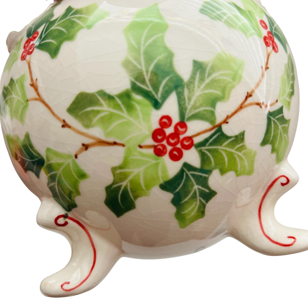 Vintage Andrea by Sadek Williamsburg Holly Berry Christmas Seven Tulip Vase