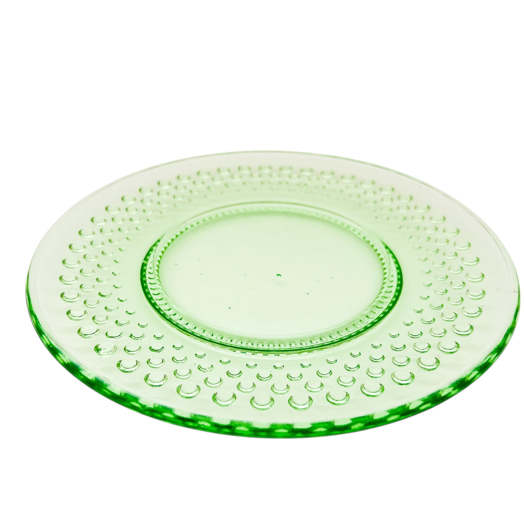 Vintage Smith Glass Hobnail Lime Green Salad Plate