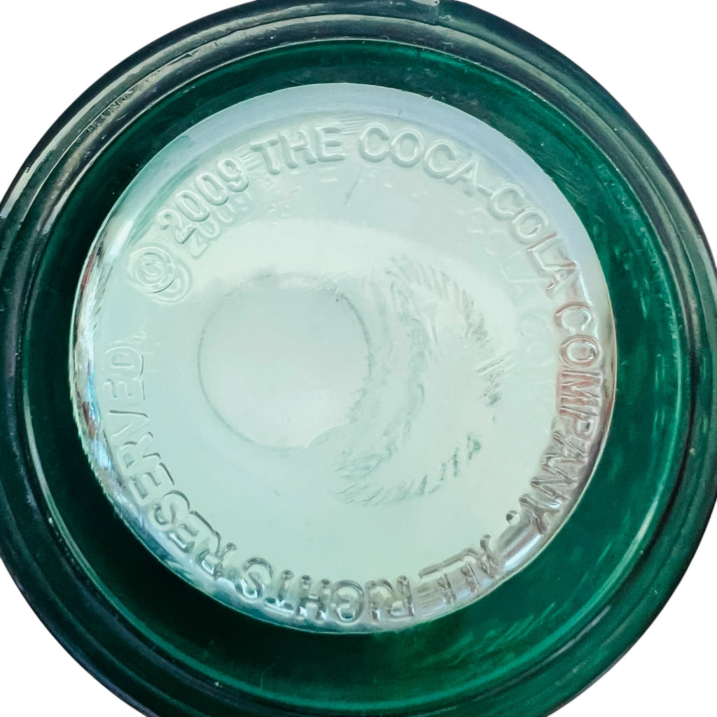 Coca Cola Green Embossed Glass Tumblers - Pair