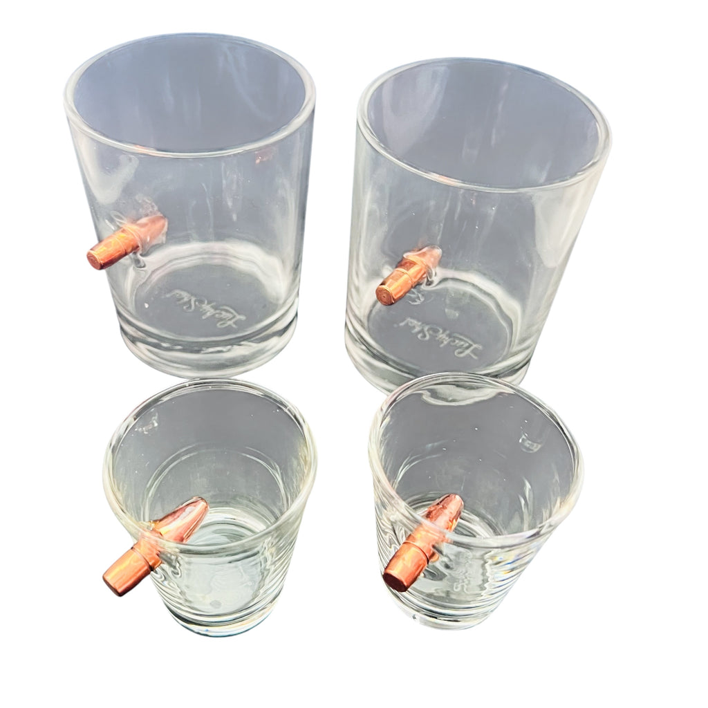 Lucky Shot Barware Bullet Glasses and Shot Glass Set