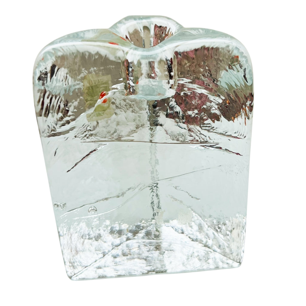 Blenko Glass Clear Triangle Candle Holder