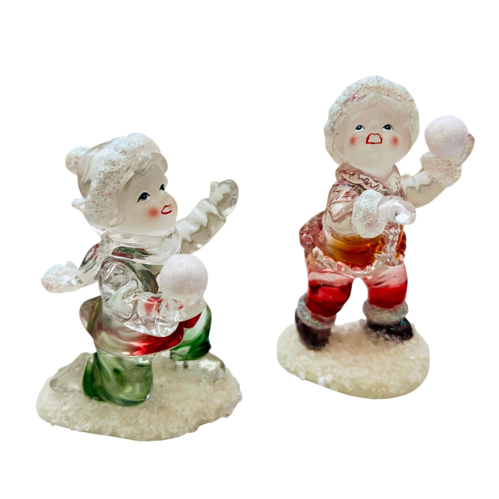 Vintage Christmas Holiday Ice Sculptures Heritage Snowballs Figures