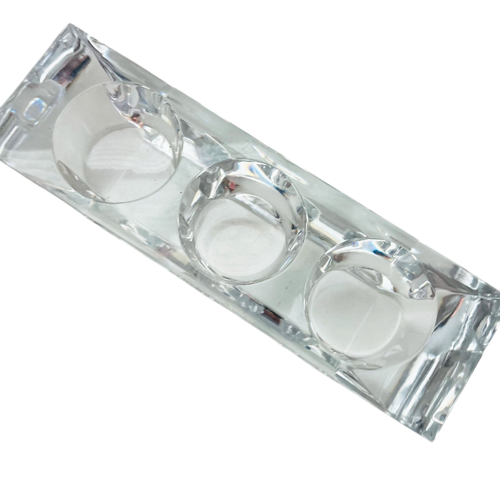 Mikasa Platinum Prism Crystal Tri-Candle Holder
