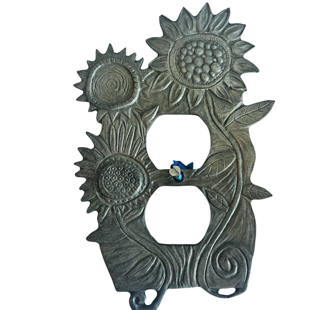Leandra Drumm Flower Garden Sunflower Design Metal Outlet Cover