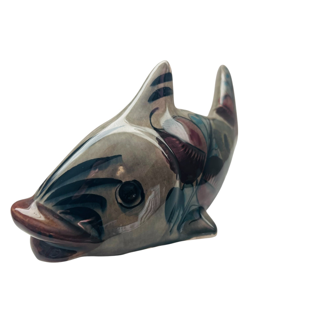 Tonala Mexico Hand Painted and Glazed Pottery Fish Figurine