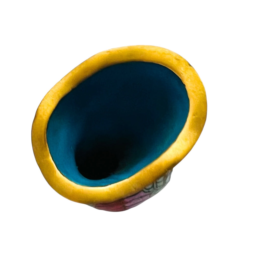 Vintage Cloisonne Copper Enamel Peacock Figurine Vase