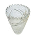 Vintage Lead Crystal Etched Grapes Saw Tooth Edge Vase