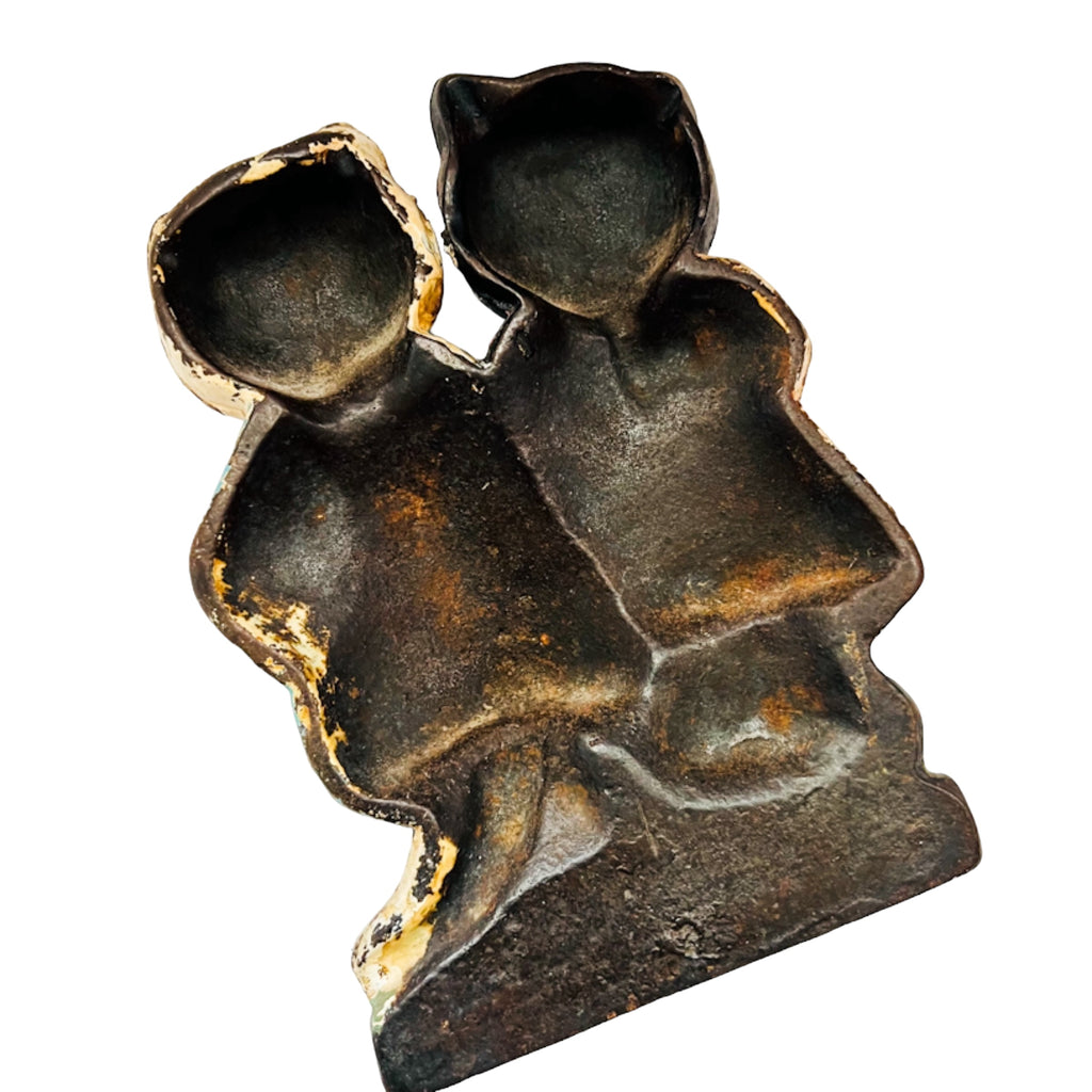 Antique Twin Cat Kittens Cast Iron Doorstop