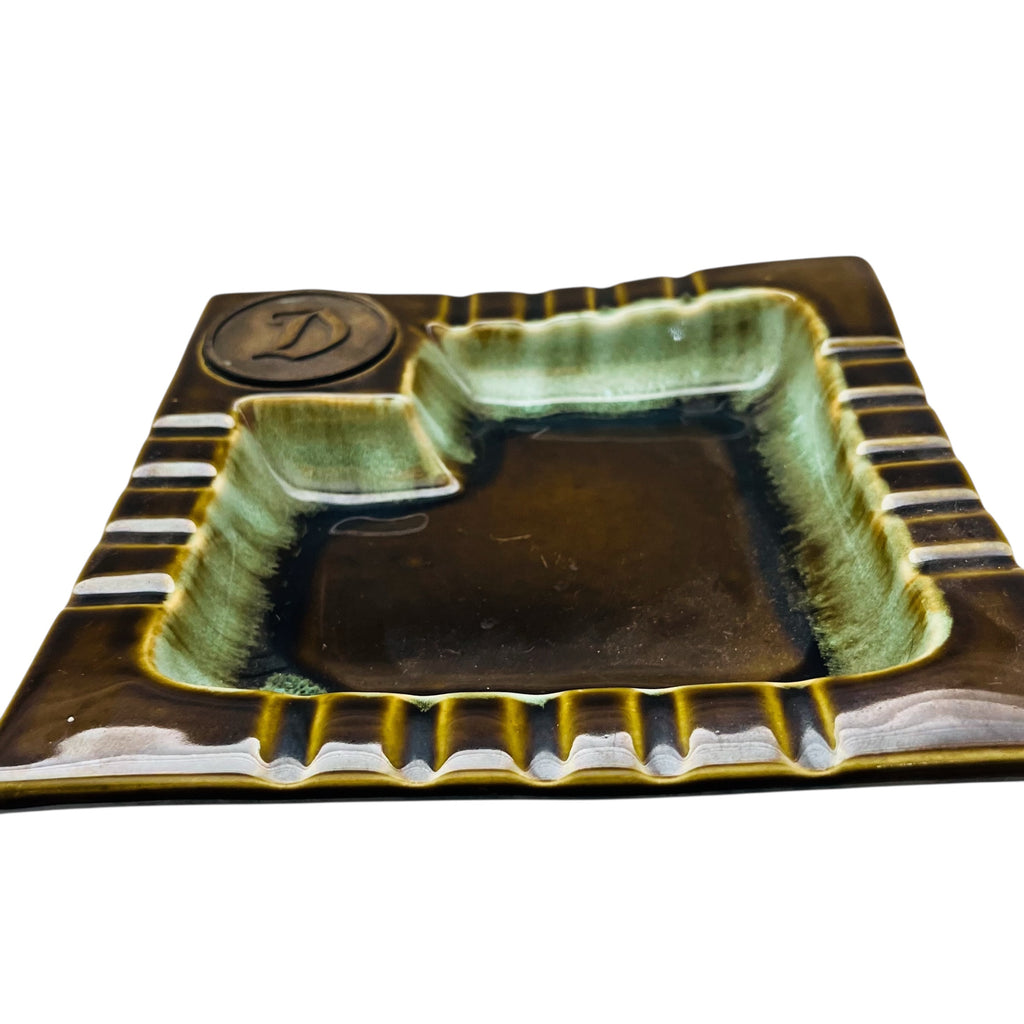 Vintage Teamline USA 55 with Letter D Medallion Monogram Ceramic Ashtray