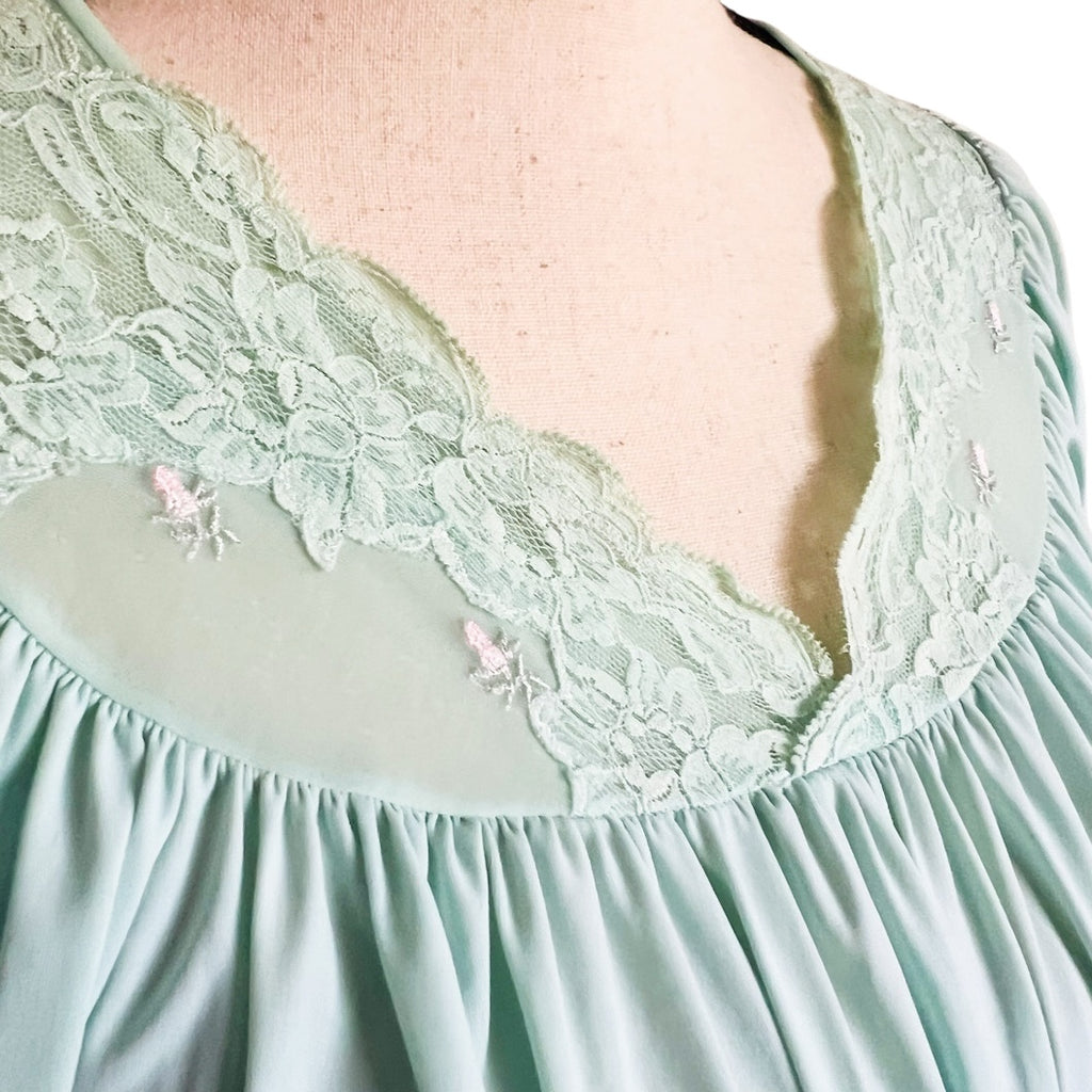 Vintagee Shadowline Lace Trim Nightgownn