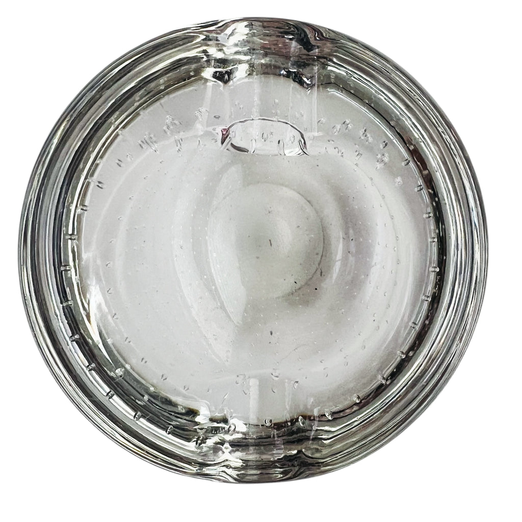 Vintage Controlled Bubble Round Art Glass Ashtray