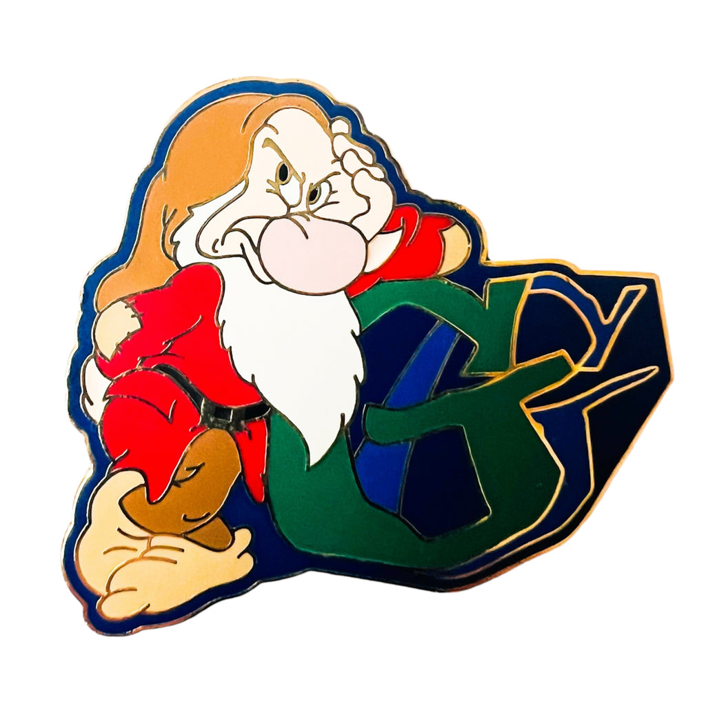 Disney Grumpy Leaning on Letter Alphabet G Snow White & 7 Dwarfs Pin