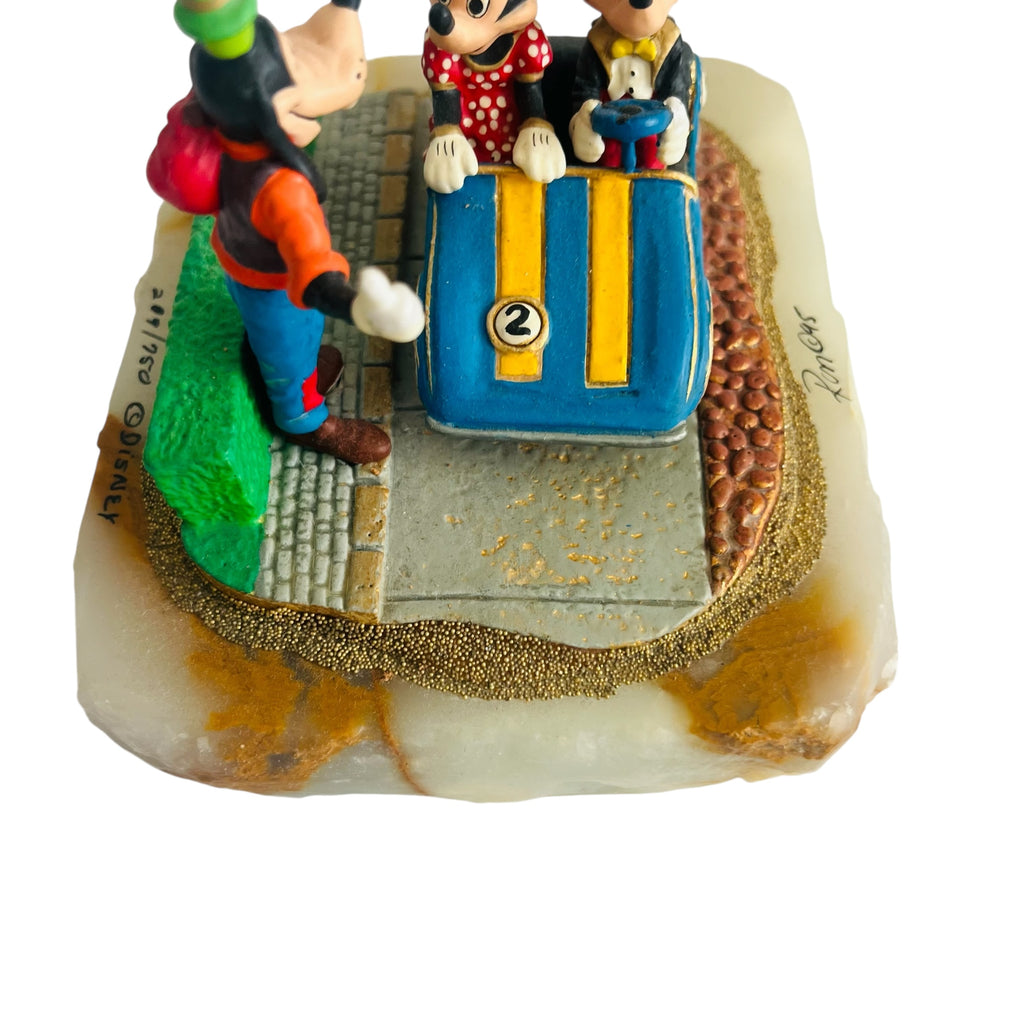 Vintage Walt Disney Company Ron Lee Mickey Minnie Mouse In Car Goofy Sculpture