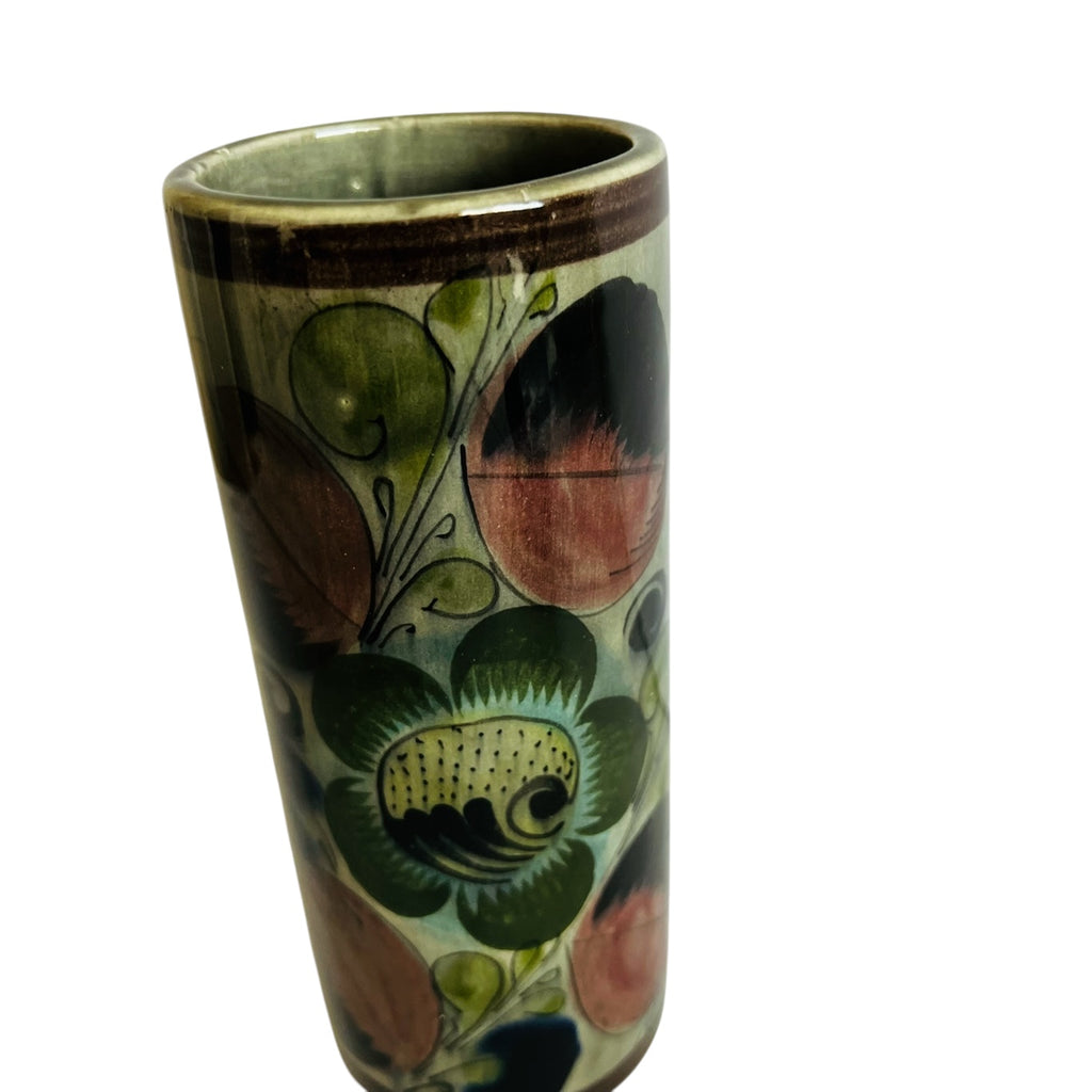 Mexico Hand Painted Design Pottery Vase