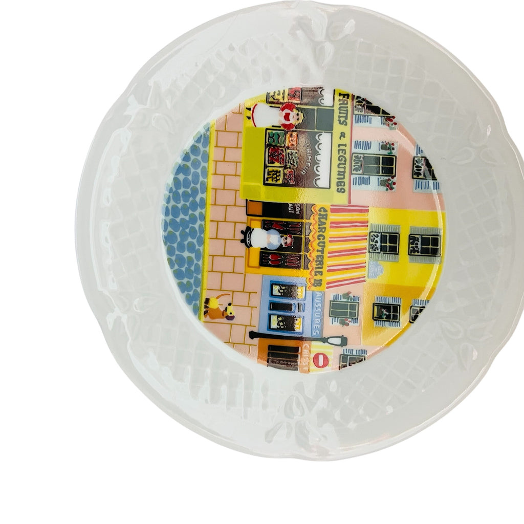 Philippe Deshoulieres Limoges Porcelain FRANCE De Limoges French Shop Scenes Plates