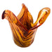 Vintage Murano Italy Art Glass Amber Tiger Lily Bowl Vase