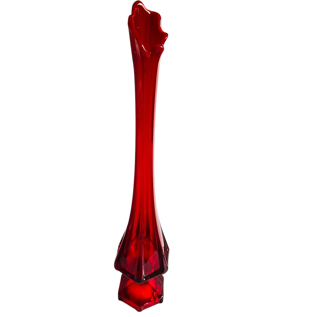 Vintage MCM Column Swung Pedestal Glass Vase