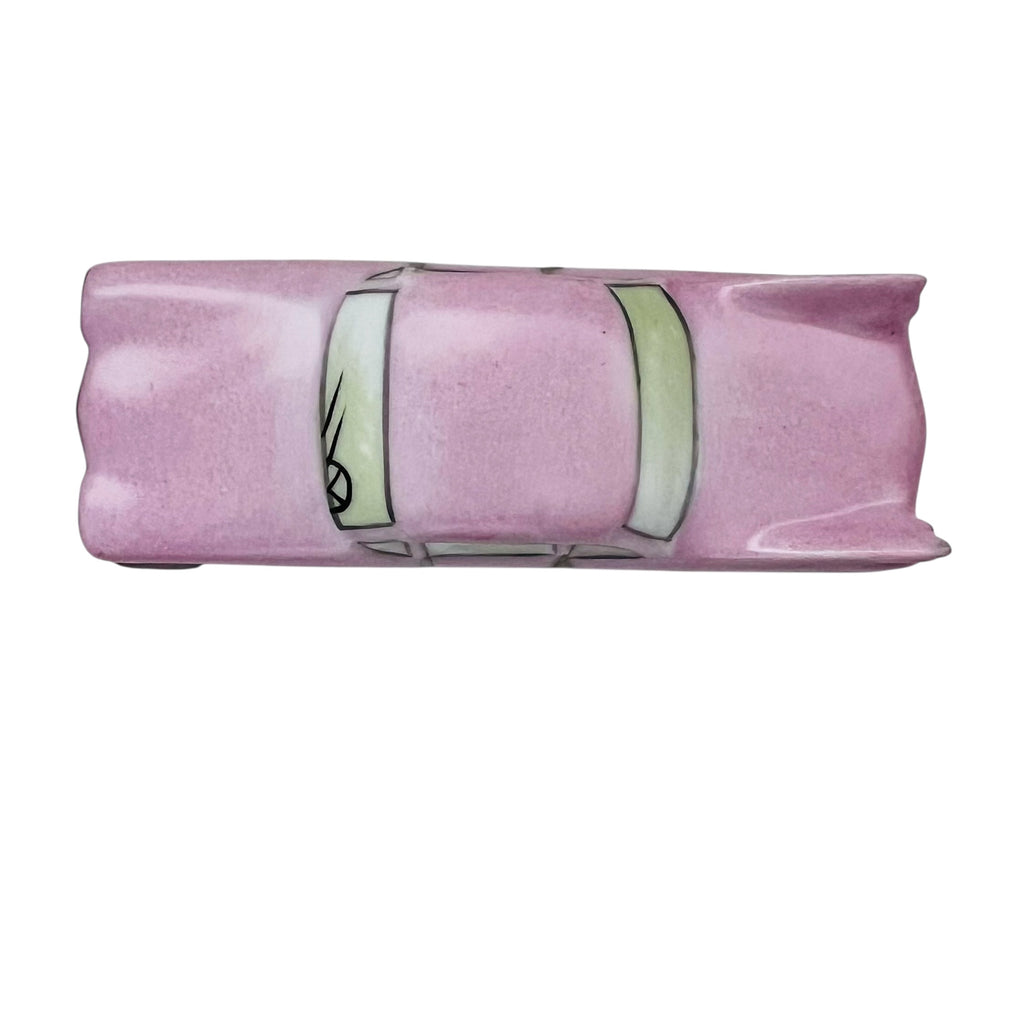 Vintage Limoges France Pink Cadillac Car Trinket Box