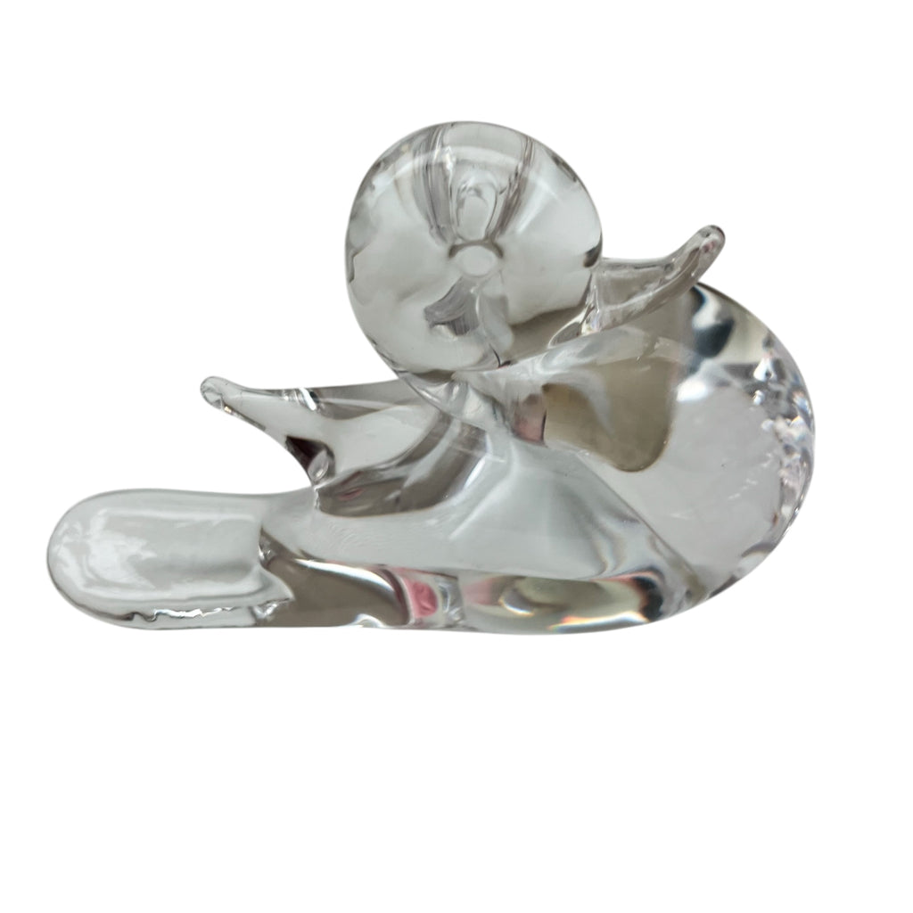 Vintage Bullocks Italy Clear Glass Duck Paperweight