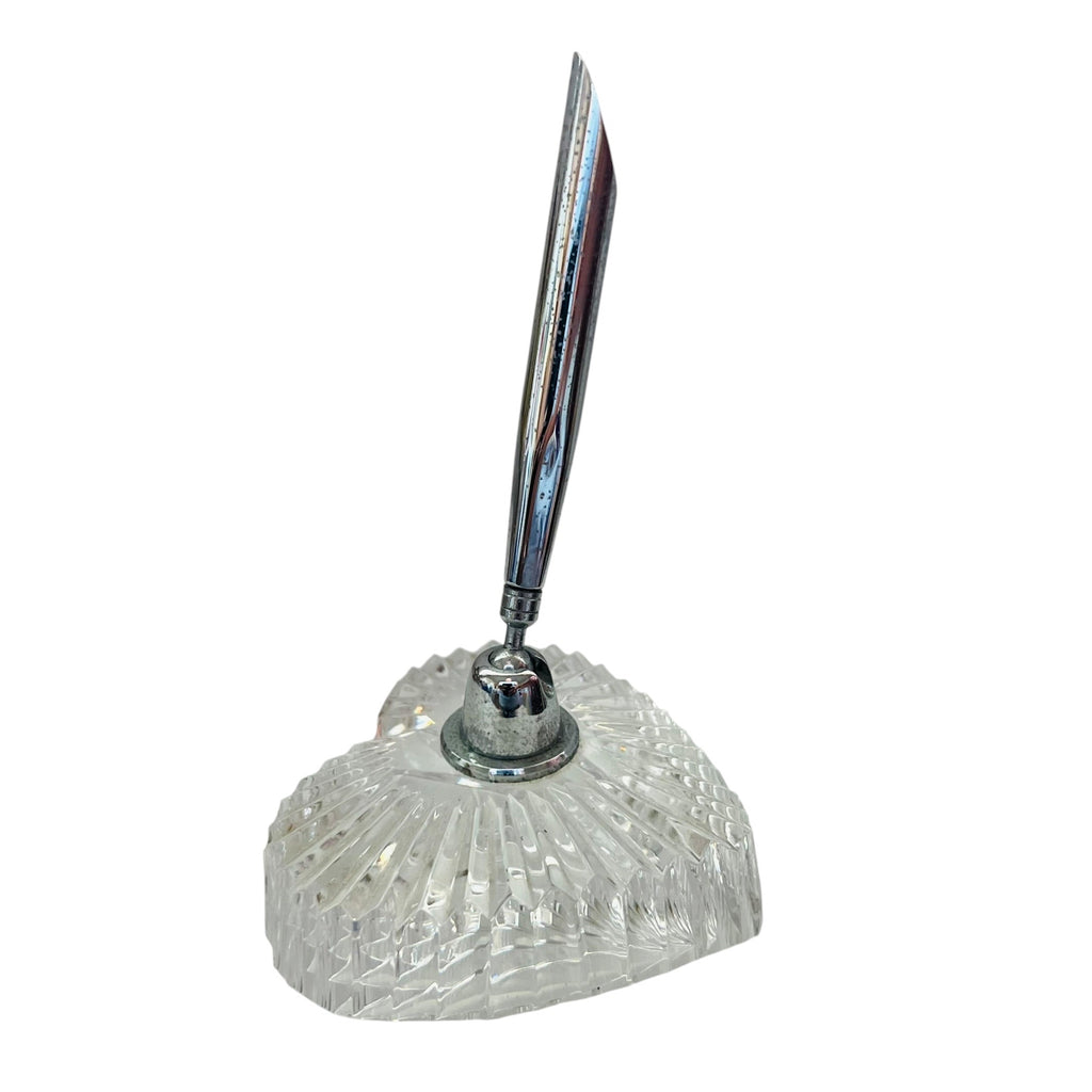 Waterford Crystal Heart Shape Pen Holder Paperweight