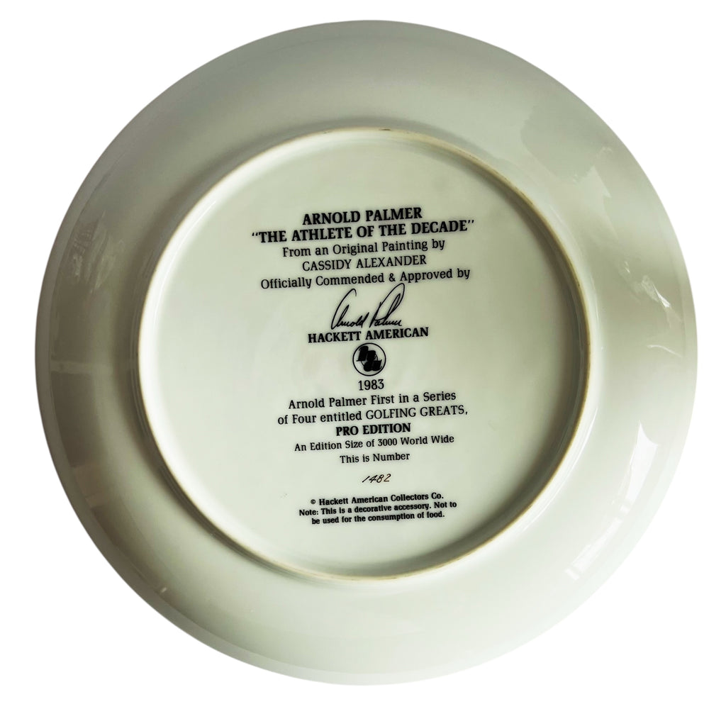 Arnold Palmer Athlete of the Decade by Hackett Golf Legend Decorative Plate