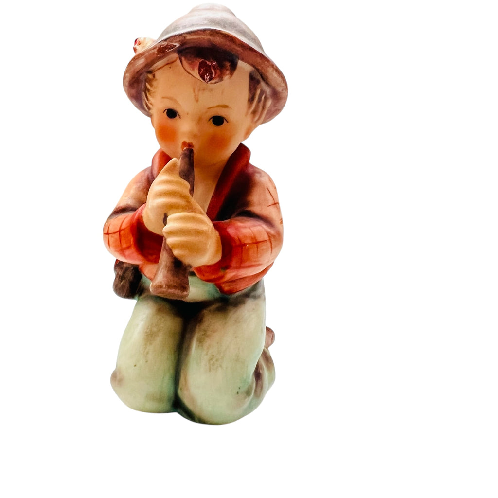 Vintage Goebel Hummel Boy Playing Horn Western Germany Figurine