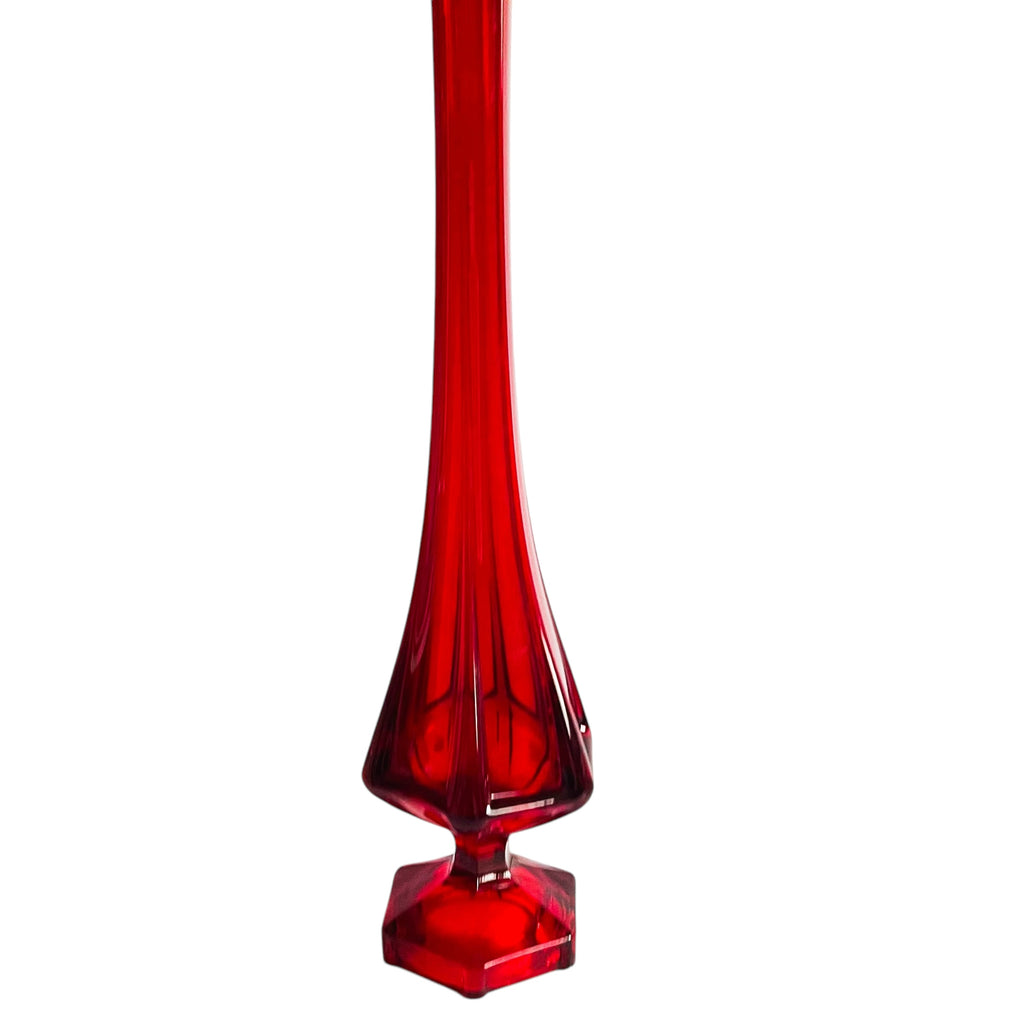Vintage MCM Column Swung Pedestal Glass Vase