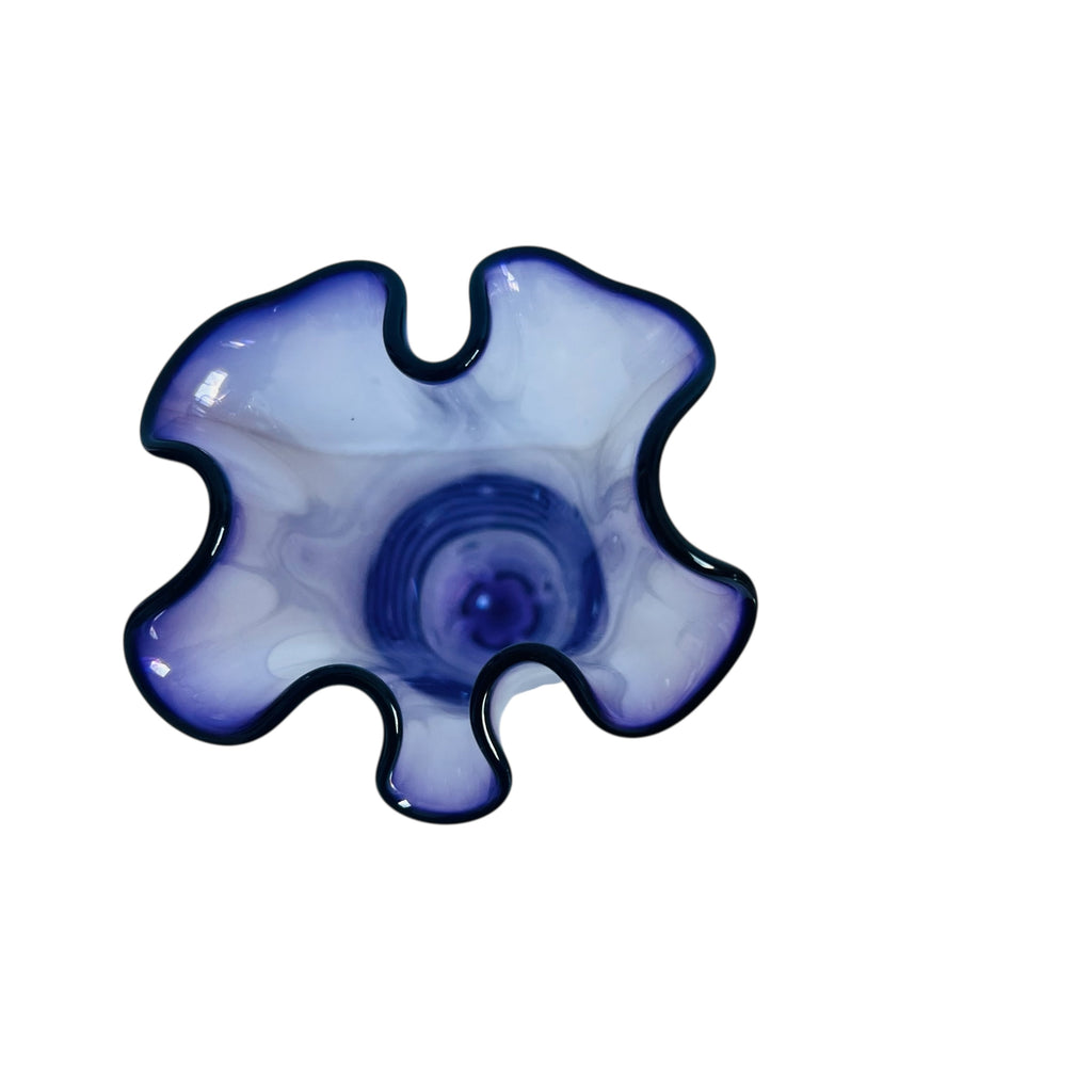 Vintage Adam Jablonski Signed Varsava Hand Blown Art Glass Purple Vase