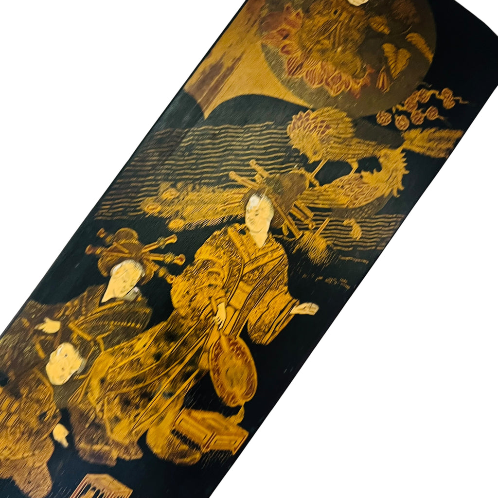 Antique Japanese Gold Black Lacquer Box