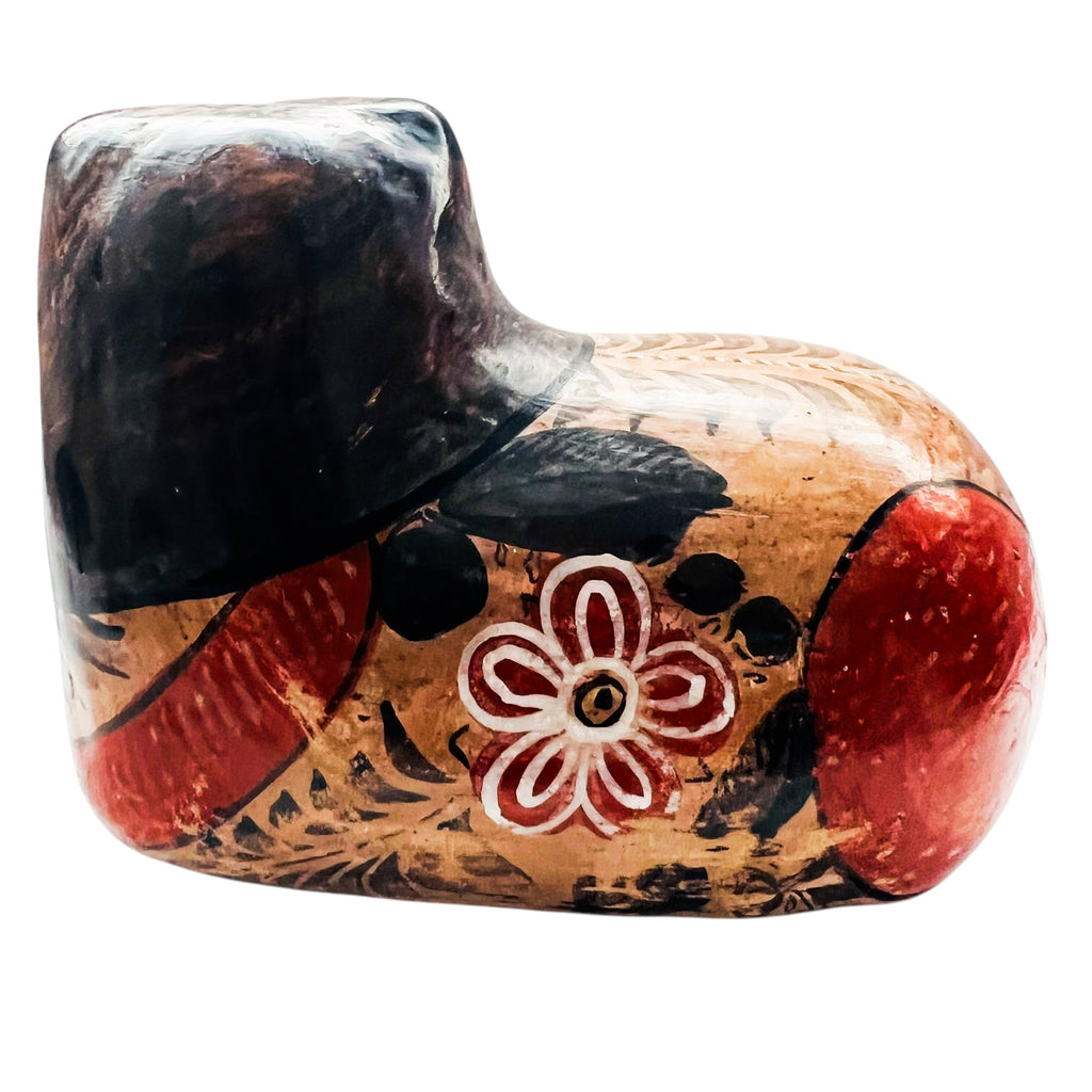 Vintage Mexican Tonala Pottery Traditional Black Cat Handcrafted Folk Art