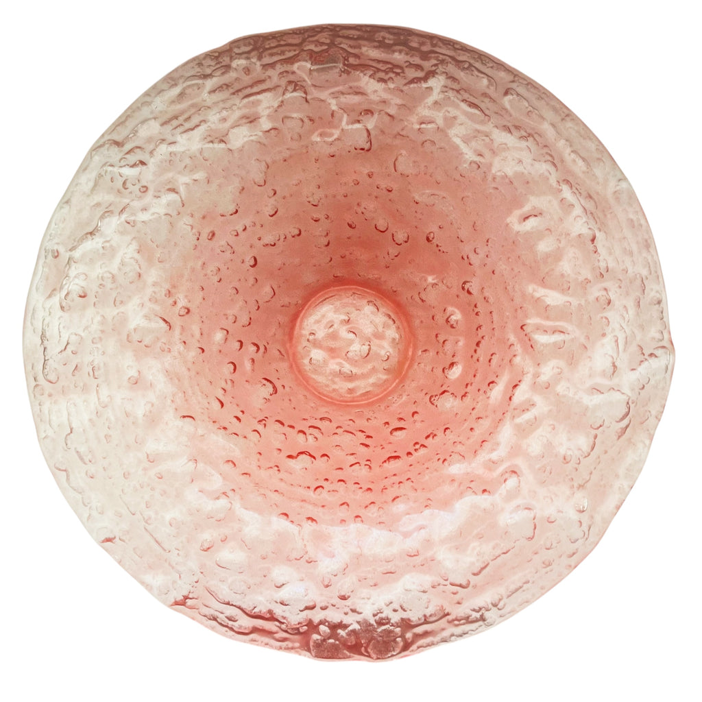 Vintage MCM Glen Lukens Rose Tourmaline Art Glass Centerpiece Signed Bowl