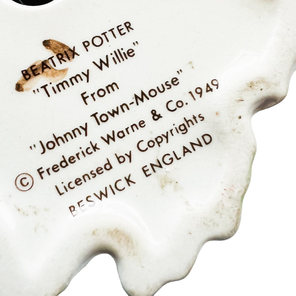 Beatrix Potter Timmie Willie - The Tale of Johnny Town-Mouse Beswuck England Figurine