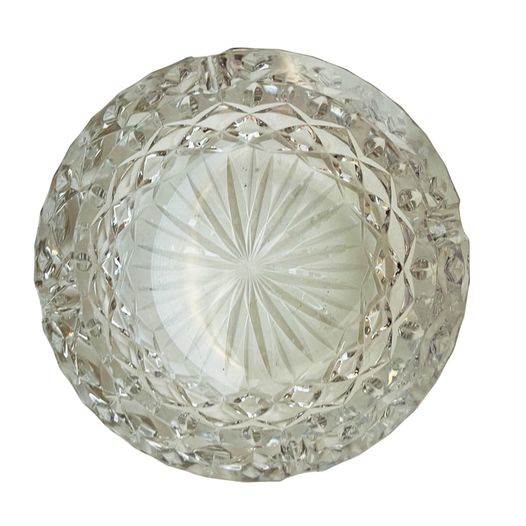 Vintage Cut Crystal Faceted Starburst Ashtray