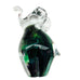 Vintage BLARNEY Clear Green Art Glass Collectibles Ireland Elephant Sculpture