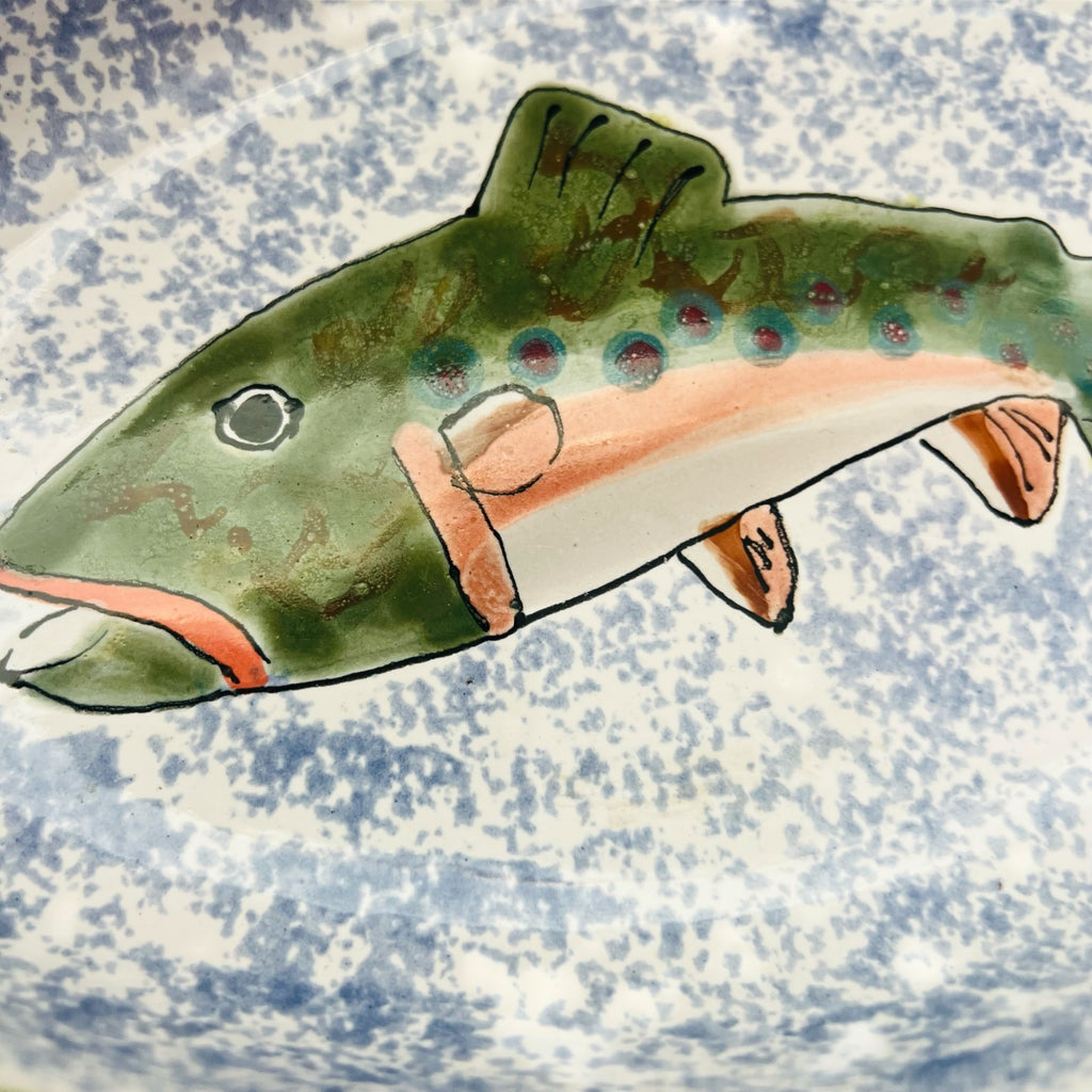 Mesa International Pottery Ceramics Fish Design Serving Bowl Platter Dish