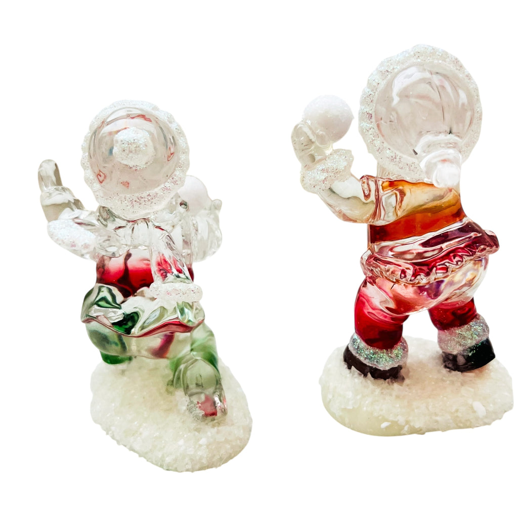 Vintage Christmas Holiday Ice Sculptures Heritage Snowballs Figures