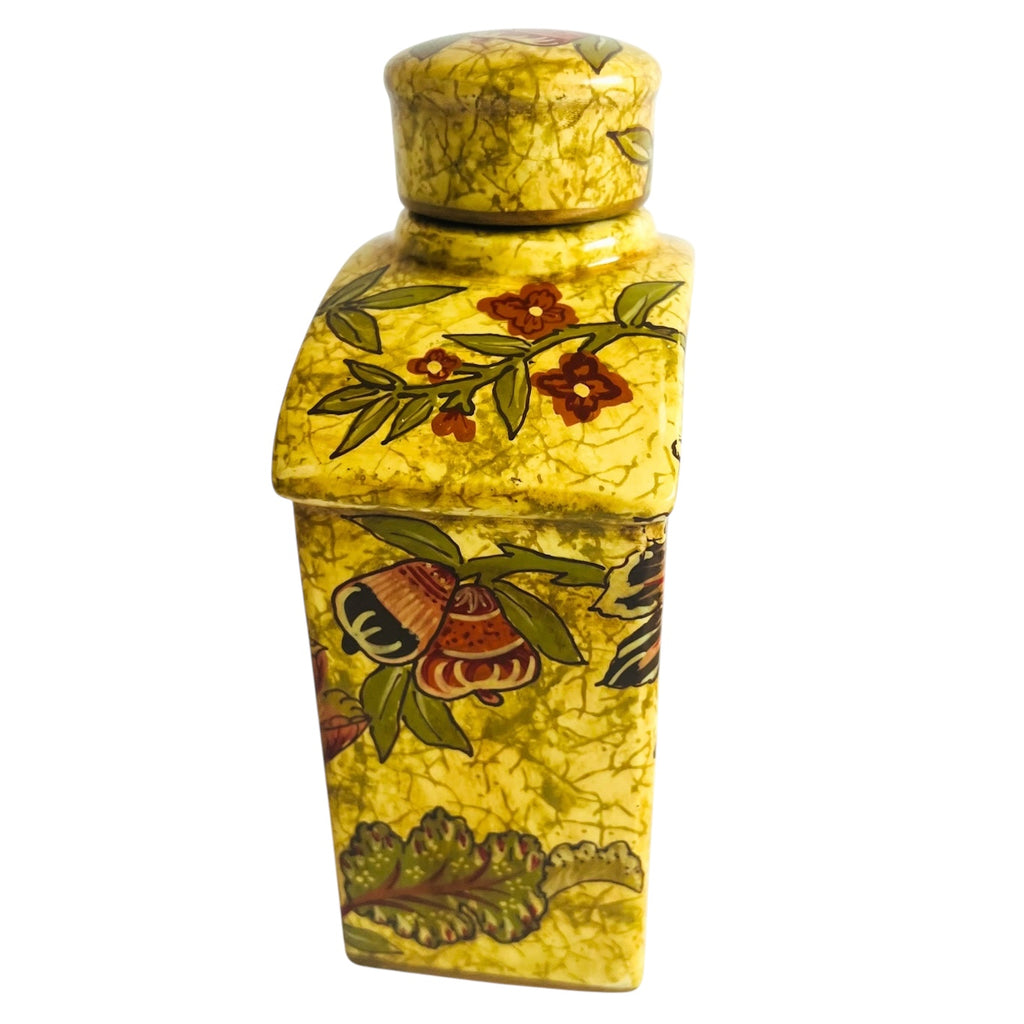 Vintage TOYO Raymond Waites Floral Jar with Lid