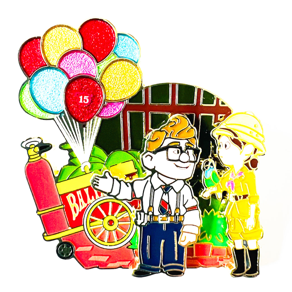 Disney Pixar Carl & Ellie UP Balloon Cart 15th Anniversary Pin LE 3000