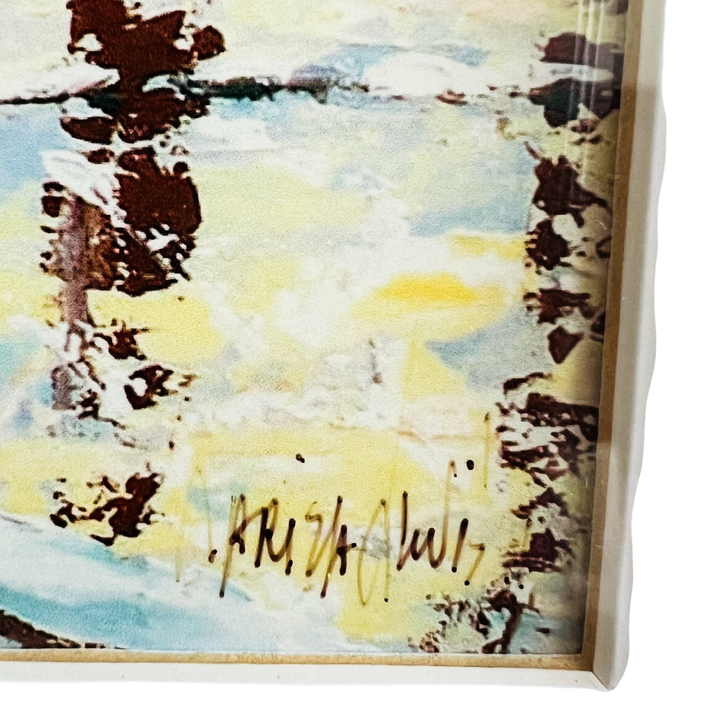 Artist Signed Huntington Beach Pier Matted Framed Coastal Pier Artwork