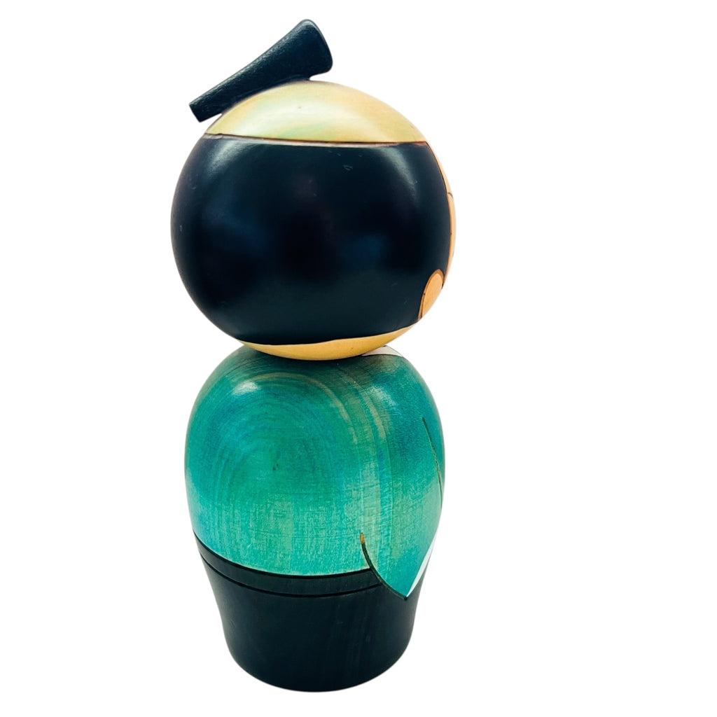 Usaburo Kokeshi Round Head Series Samurai Wood Craft Doll